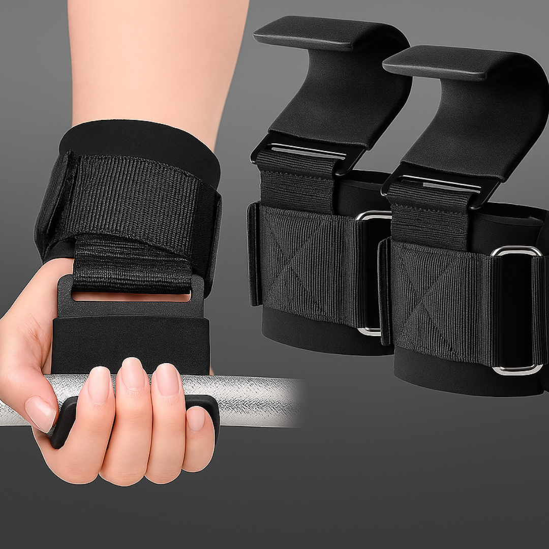 Elite Grip Hooks – Wrist Support & Steel Hooks for Powerful Pulling