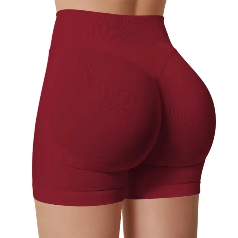 Summer High Waisted Yoga Shorts Fashionable and Sexy Running Fitness Pants Solid Color Yoga Leggings